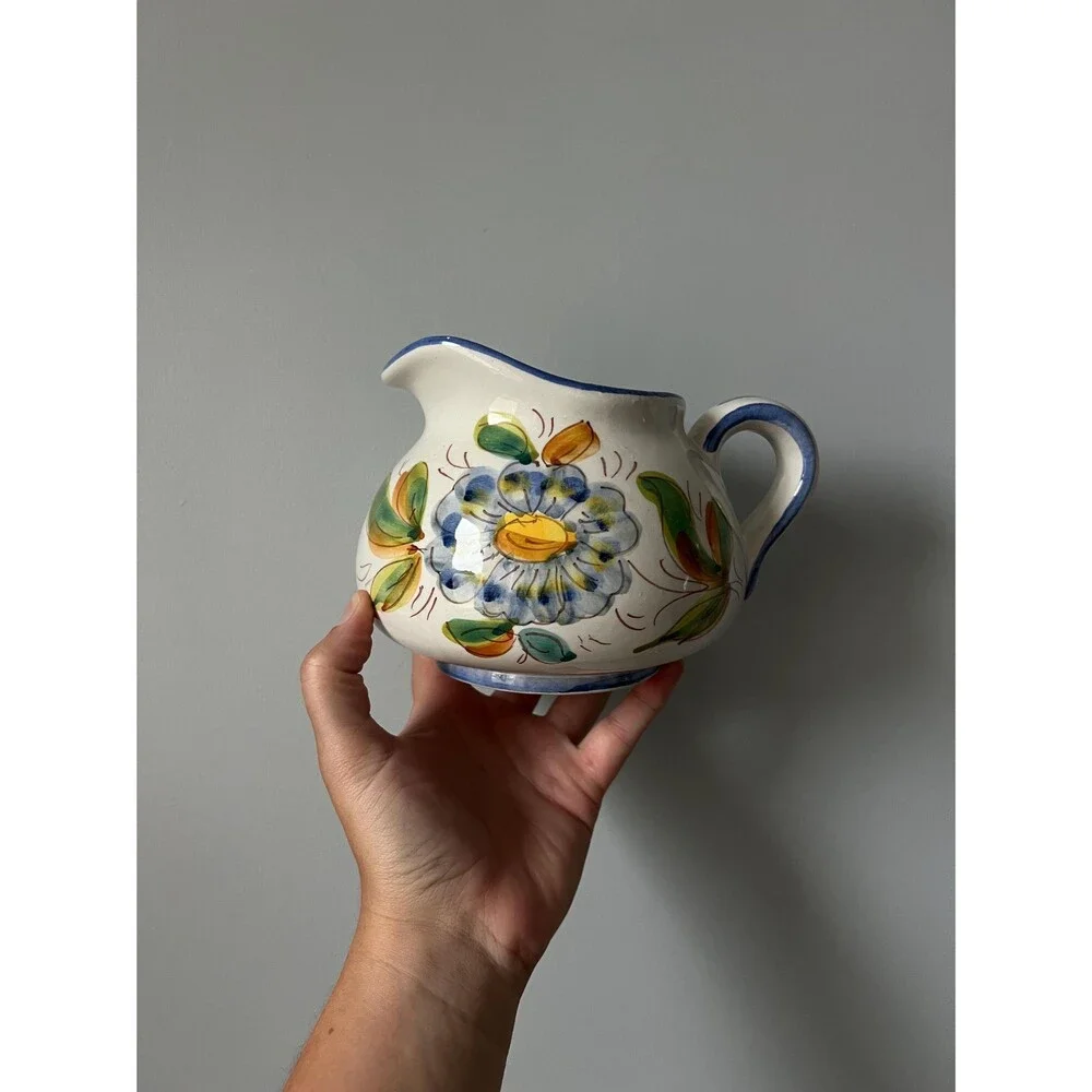 Vintage Colorful Hand-painted Pitcher